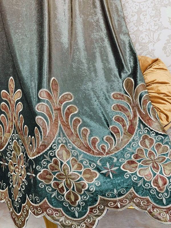 Two Pieces Of Luxurious European Villa Curtains With Elegant Floral Patterns, Suitable For Living Room And Bedroom - Image 3