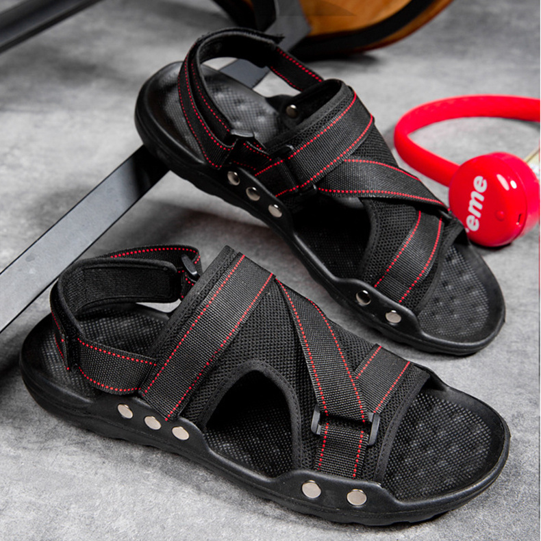 Casual Roman Sandals Men Strap Velcro Shoes - Image 5