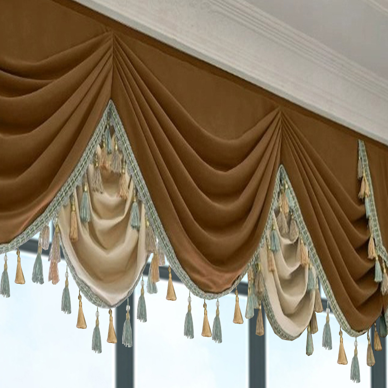 Finished Retro Villa Living Room Bedroom High-grade Thickened Light Luxury Velvet Splicing Curtains, Curtain Drapes Need To Be Purchased - Image 9