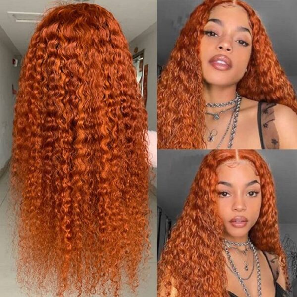 Front Lace Small Curly Orange Curly Hair Chemical Fiber Fake Head Cover - Image 4