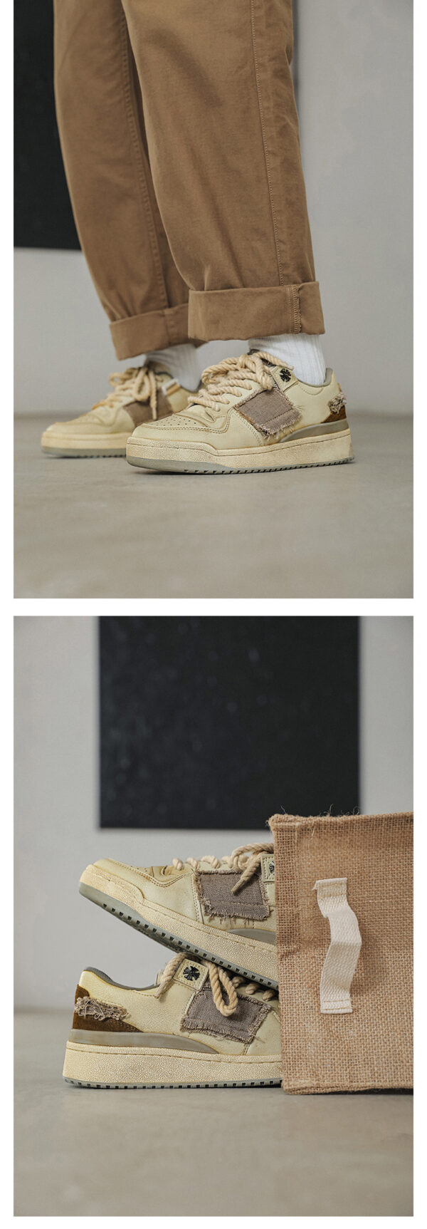 Summer New Couple Patch Vintage Skateboard Shoes - Image 2