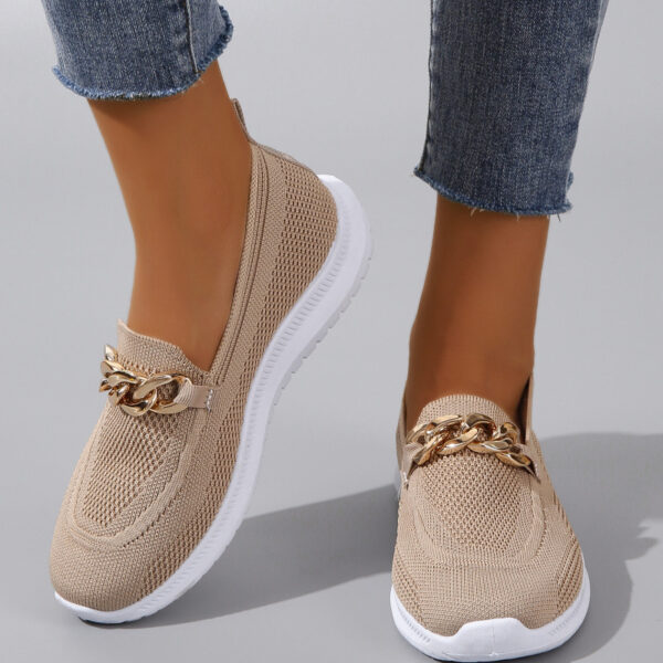 Chain Flats Shoes Women Mesh Sports Walking Shoes - Image 2