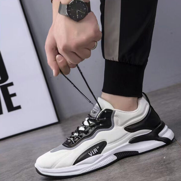 Fashion Black White Sneakers Casual Outdoor Lightweight Breathable Sports Shoes For Men - Image 3