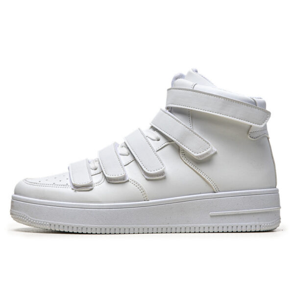 Spring Men's High-top Board Shoes Trendy Youth Student White Shoes Velcro Sports Casual - Image 8