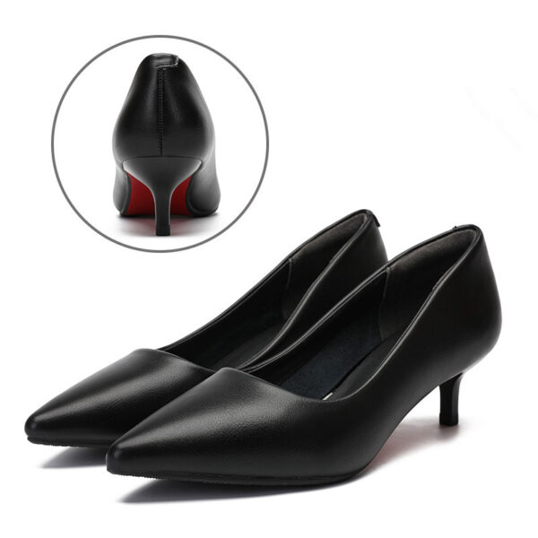 Leather Work Shoes Women Black - Image 7