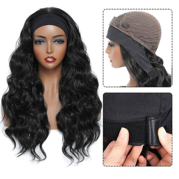 Women's New Ice Silk Hair With Head Cover Long Curly Wig - Image 3