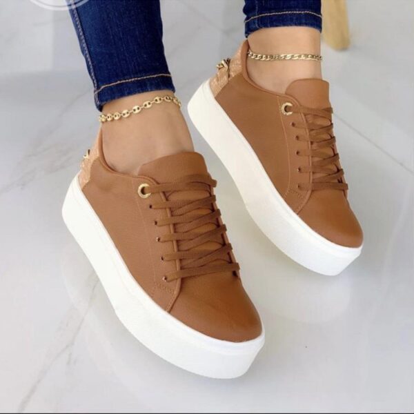 Sneakers Casual Women's White Shoes - Image 6