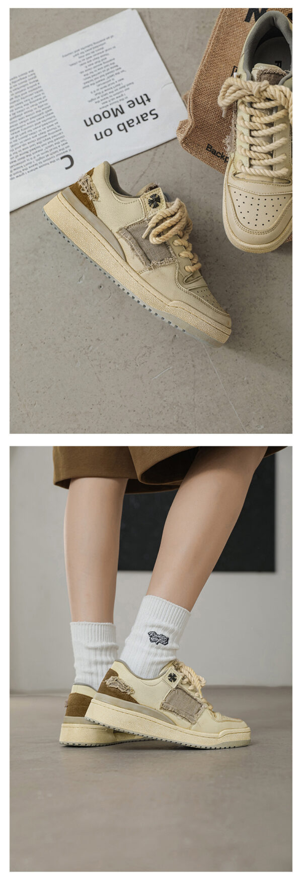Summer New Couple Patch Vintage Skateboard Shoes - Image 8