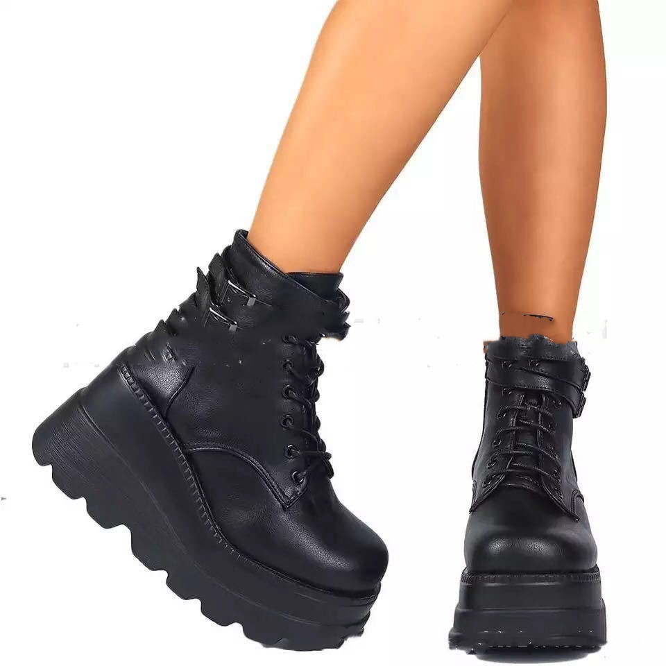 Platform Shoes Boots Women Winter Shoes Genuine Leather - Image 5