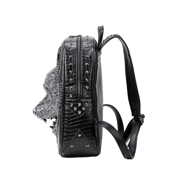 3D Wolf Head Student Backpack Korean Edition Bags Shoulder Bags for Men and Women - Image 3