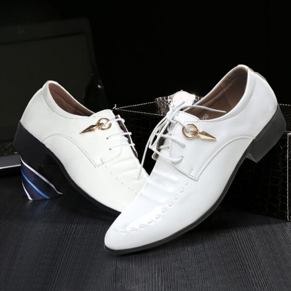 Formal Mens Dress Shoes Genuine Leather Black Luxury Wedding Shoes Men Flats Office Oxfords - Image 5