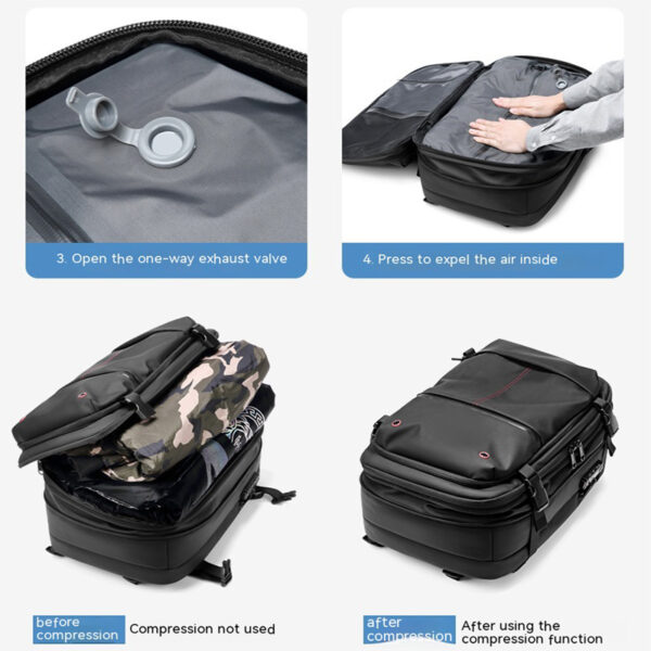 Travel Backpack Men's Business Multifunction Computer Bag Vacuum Compression Large-capacity Backpack - Image 9