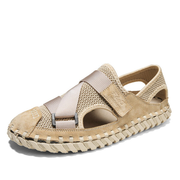 Summer Hollow Men's Soft Bottom Beach Shoes Breathable Mesh Sandals - Image 4