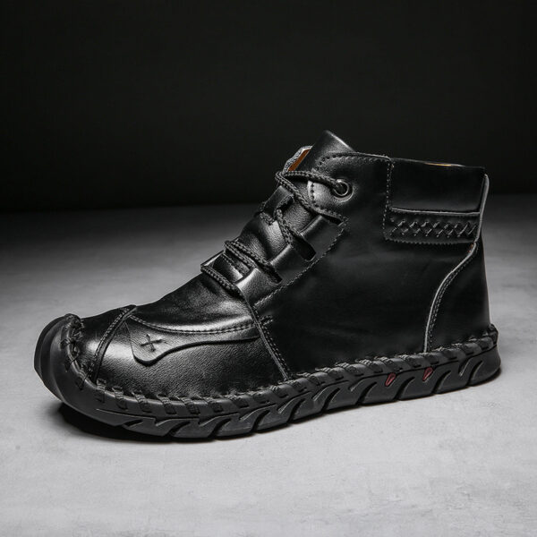 Leather shoes leather men casual shoes - Image 8
