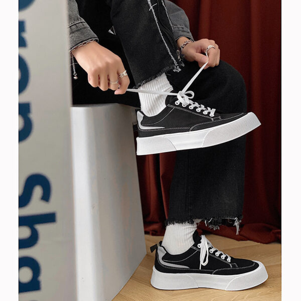 Canvas Breathable Low Top Platform Men's Casual Sneakers - Image 4