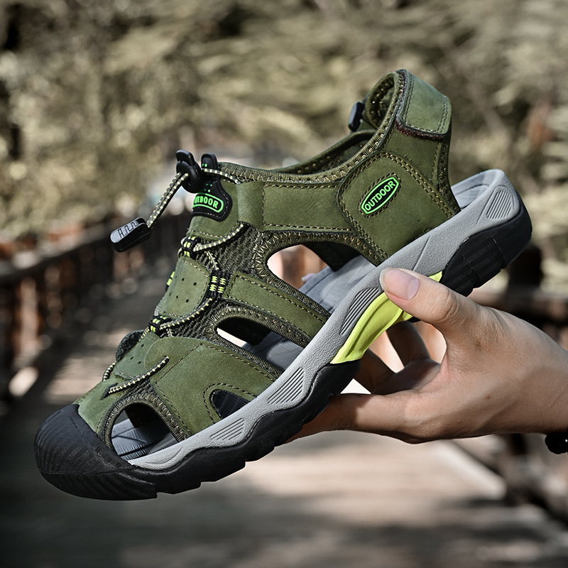 Authentic Leather Toe Box Outdoor Casual Beach Shoes - Image 10