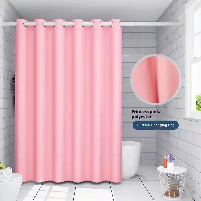Linen Thick Waterproof And Mildew-proof Shower Curtain Punch-free - Image 9