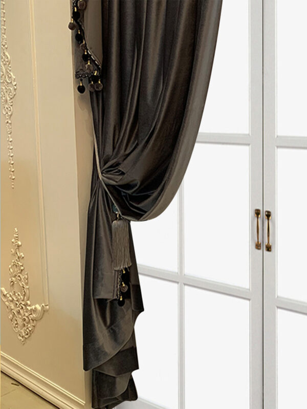 European Luxury Villa, Thick And Luxurious All-black Velvet Curtains, Living Room, Dining Room, Perfect Curtains. - Image 9