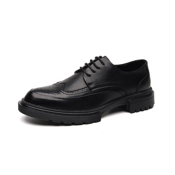Casual Brogue Platform Leather Shoes For Men - Image 4