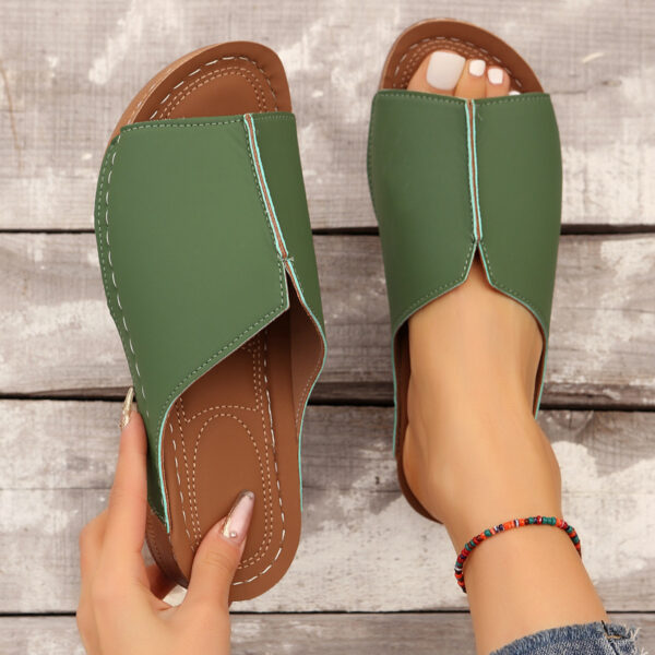 Fashion Solid Wedges Sandals Summer Casual Peep-toe Slippers Outdoor Thick Sole Heightening Slides Shoes Women - Image 7