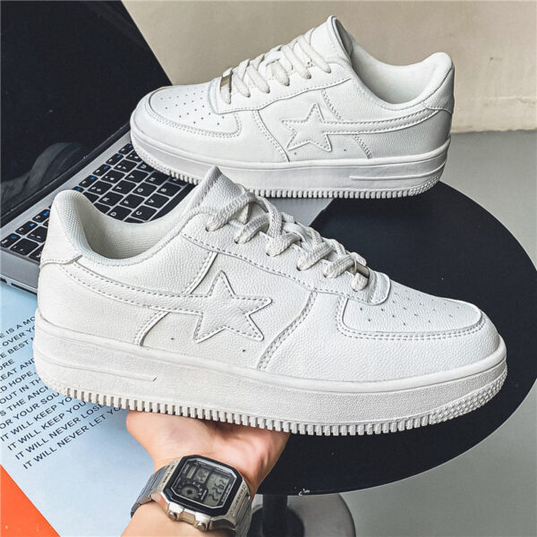 Thick Soled White Casual Sneakers For Men - Image 2