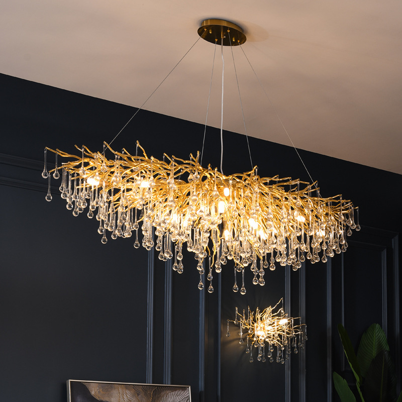 Postmodern Light Luxury Chandelier Water Drop Crystal Lamp Atmosphere - Image 3