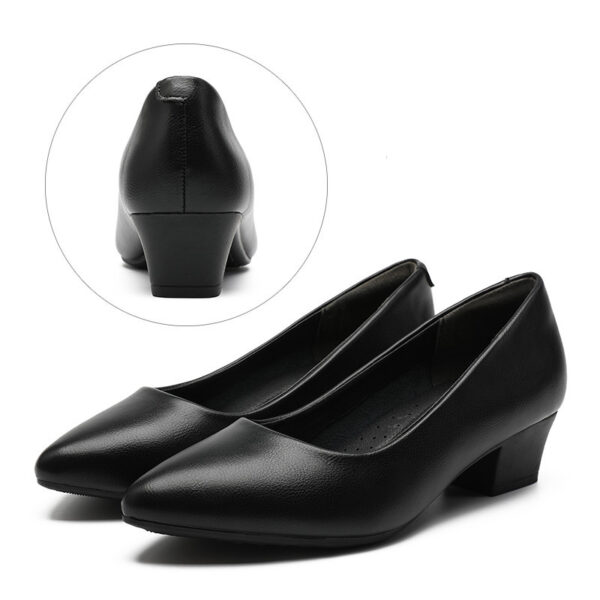 Leather Work Shoes Women Black - Image 5