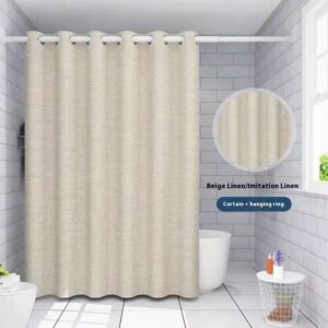 Linen Thick Waterproof And Mildew-proof Shower Curtain Punch-free