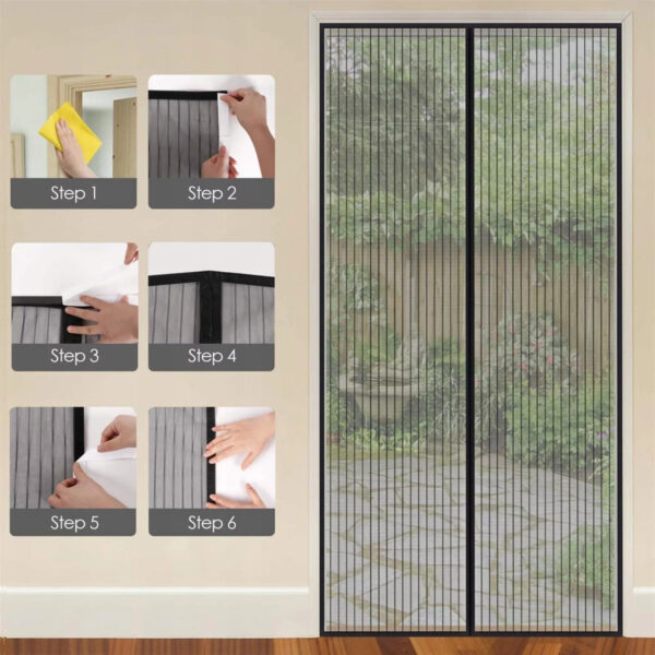 Curtain Door Magnetic Mesh Net Screen Easy Fastening Mosquito Fly Insects Bugs - Image 10