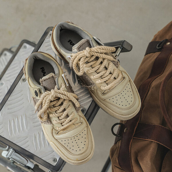 Summer New Couple Patch Vintage Skateboard Shoes - Image 9