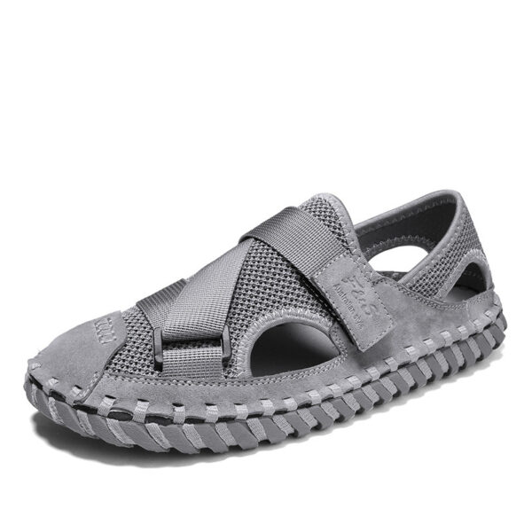 Summer Hollow Men's Soft Bottom Beach Shoes Breathable Mesh Sandals - Image 3