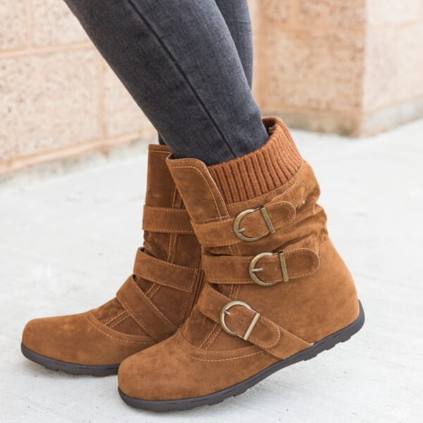 Casual Winter Boots Strap Buckle Shoes - Image 4