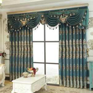 Luxury Elegant High-end Embroidered Curtains, Blackout Living Room Bedroom Villa, Velvet Curtains, Finished 2-piece