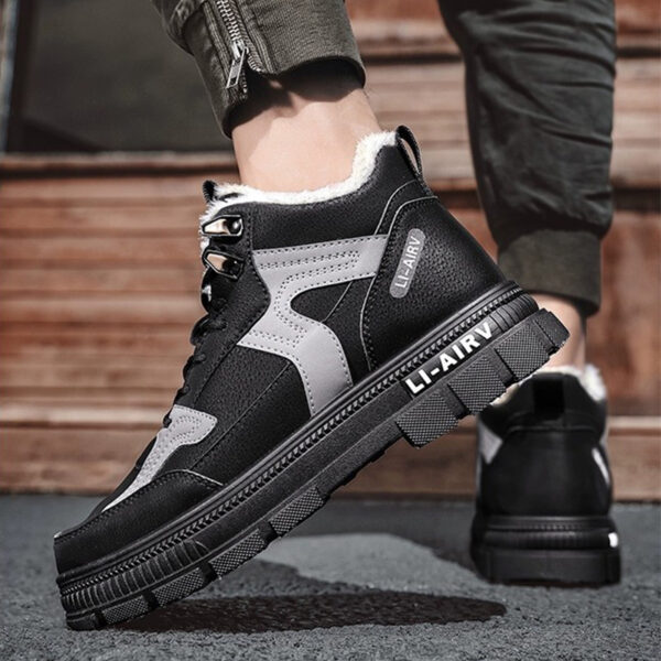 Winter Thickened Velvet Warm Ankle Boots Men Outdoor Subzero Anti-cold Anti-ski Snow Boots Outdoor Casual Walking Running Flat Shoes - Image 2