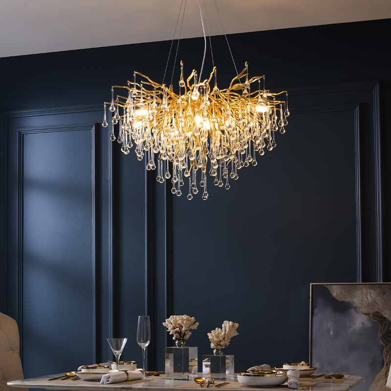Postmodern Light Luxury Chandelier Water Drop Crystal Lamp Atmosphere - Image 6