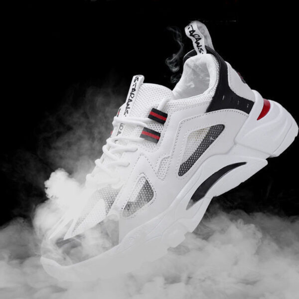 White Sneakers Men Non Slip Walking Running Shoes Sports - Image 10
