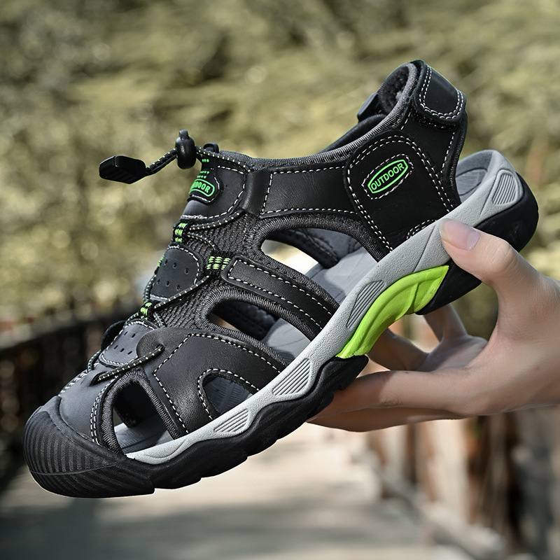 Authentic Leather Toe Box Outdoor Casual Beach Shoes - Image 3