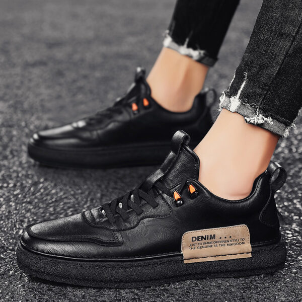 Leather Men's Versatile Casual Sneakers - Image 3