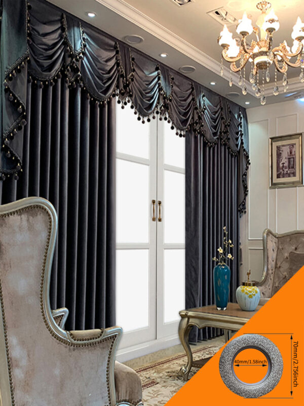 European Luxury Villa, Thick And Luxurious All-black Velvet Curtains, Living Room, Dining Room, Perfect Curtains. - Image 4