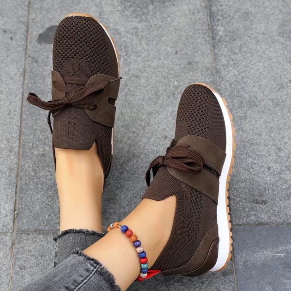 Women's Comfortable Fly Woven Mesh Lace-up Casual Shoes - Image 4