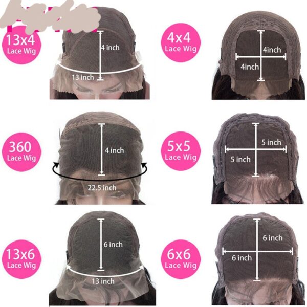 Real Human Hair Lace Wig Set Straight Hair Black Medium Length - Image 2