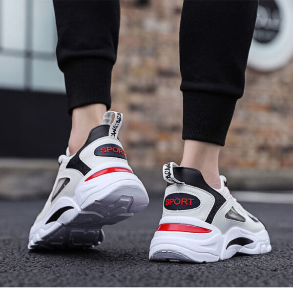 White Sneakers Men Non Slip Walking Running Shoes Sports - Image 6