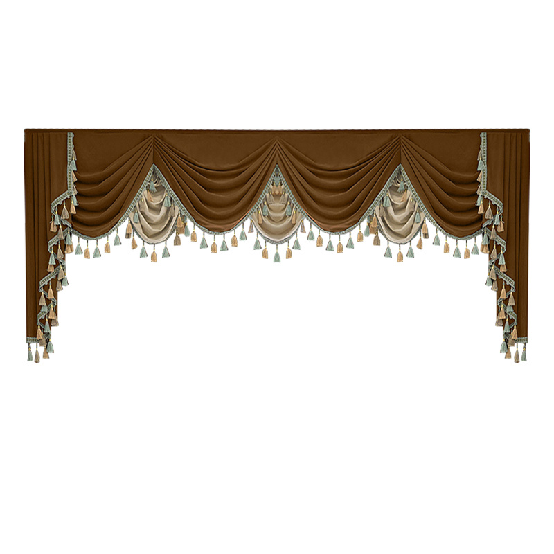 Finished Retro Villa Living Room Bedroom High-grade Thickened Light Luxury Velvet Splicing Curtains, Curtain Drapes Need To Be Purchased - Image 2