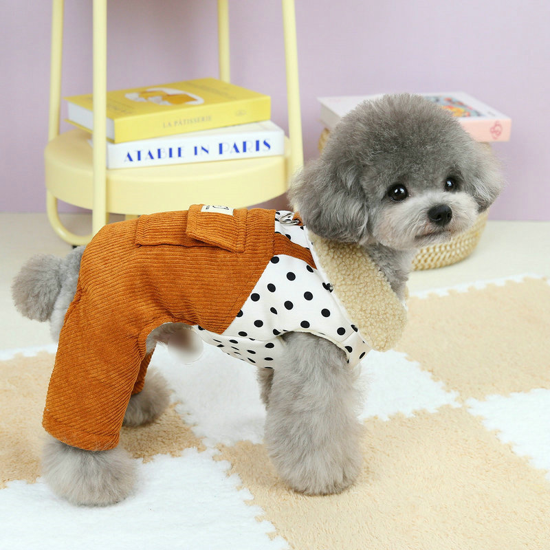 Pet Clothes Four-legged Cotton-padded Clothes Go Out In Autumn And Winter - Image 3