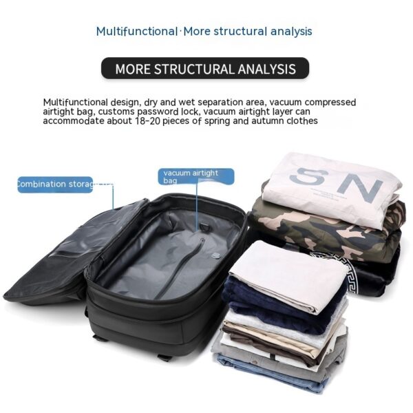 Travel Backpack Men's Business Multifunction Computer Bag Vacuum Compression Large-capacity Backpack - Image 8