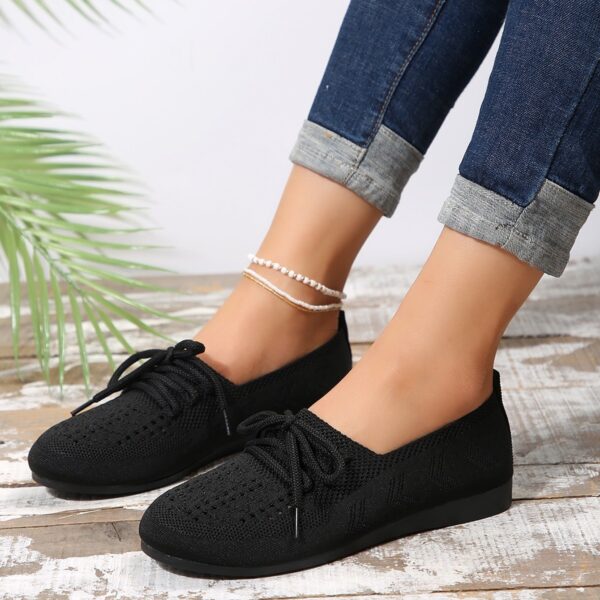 Lace-up Flats Women Fashion Breathable Lazy Mesh Shoes - Image 2