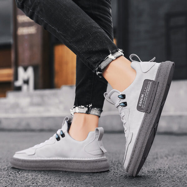 Leather Men's Versatile Casual Sneakers - Image 2