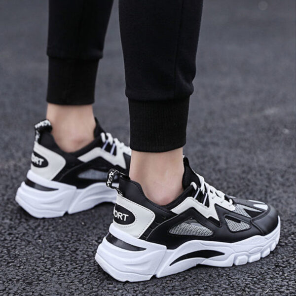White Sneakers Men Non Slip Walking Running Shoes Sports - Image 8