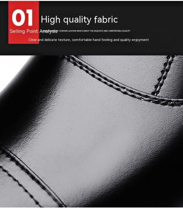 Winter Real Leather With Fleece Lining Men's Cotton Shoes - Image 6