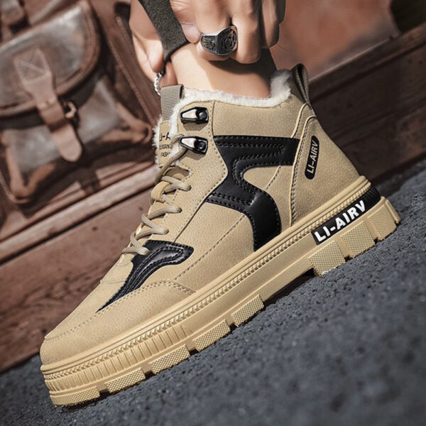 Winter Thickened Velvet Warm Ankle Boots Men Outdoor Subzero Anti-cold Anti-ski Snow Boots Outdoor Casual Walking Running Flat Shoes - Image 4